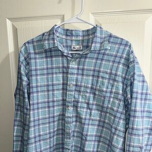 Peter Millar Blue Plaid Men's Shirt